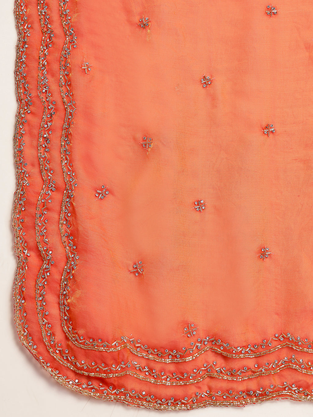 Close up of 3 Line Handwork Border and Small Botties Pattern