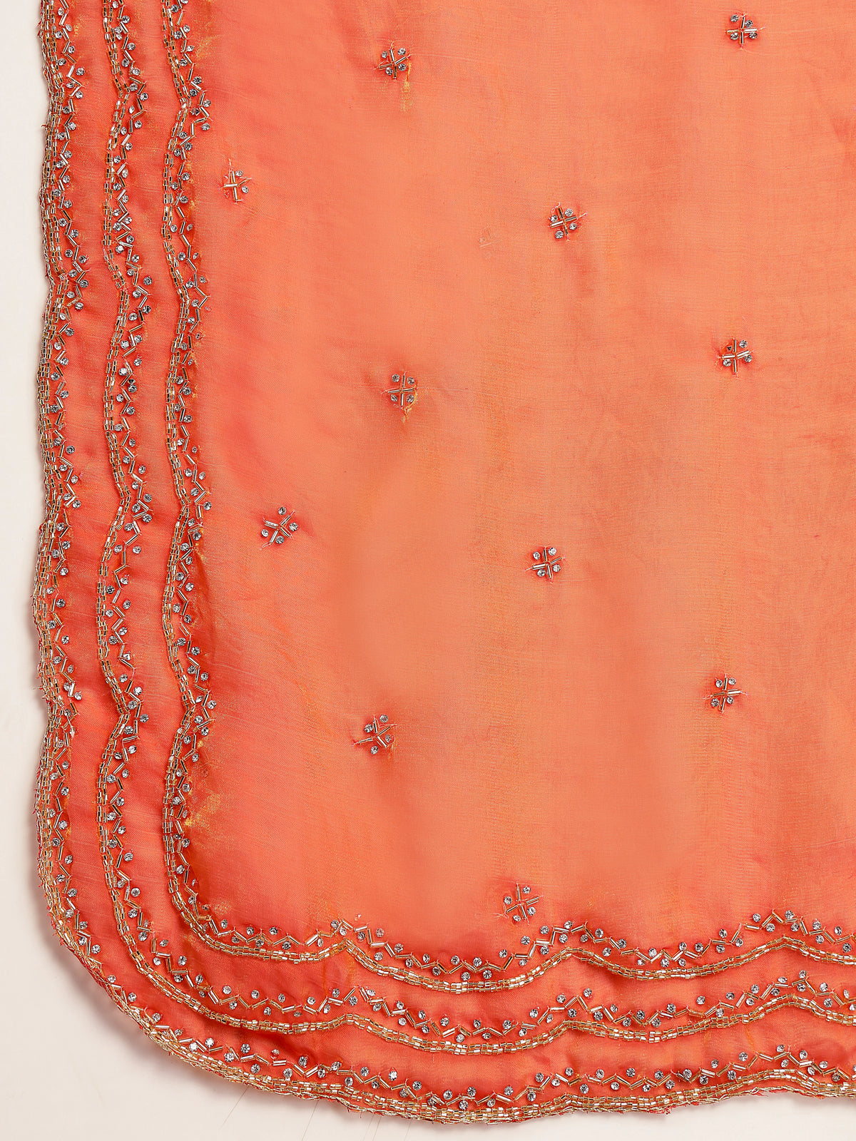 Close up of 3 Line Handwork Border and Small Botties Pattern