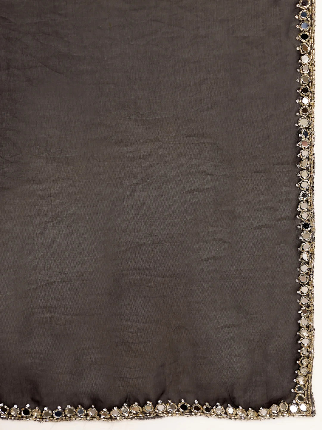 Close up Shot of Ornate Embroidered Border and Mirror Detailing