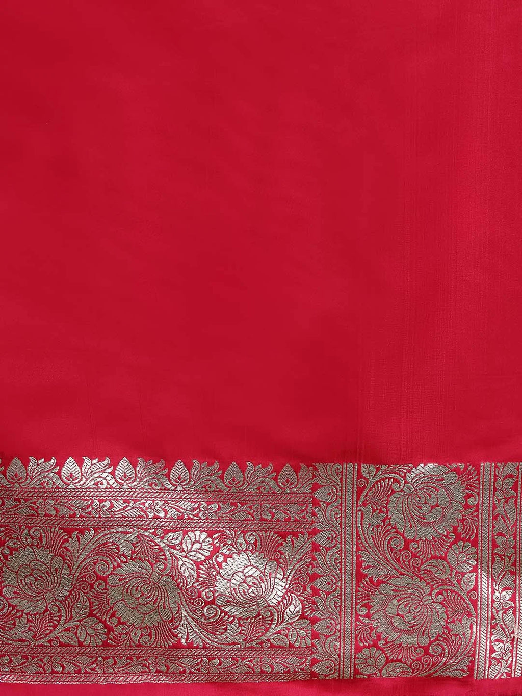 Close up View of Intricate Silver Zari Booti Detailing on Silk