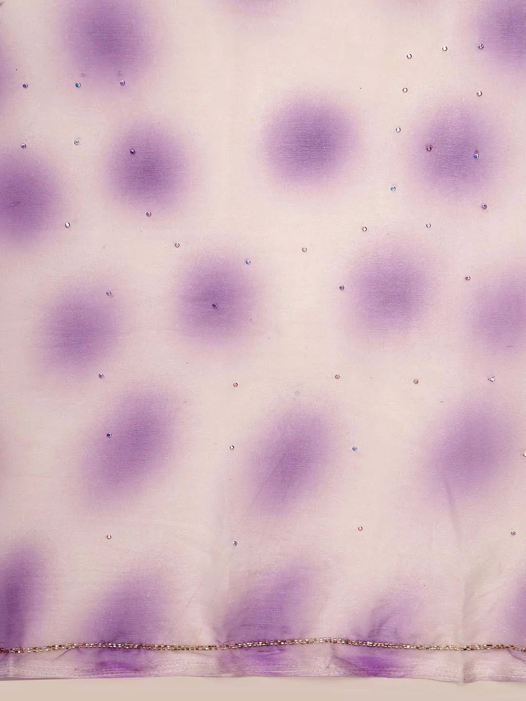 Close up Shot of Shimmer Chiffon Texture with Pastel Floral Detail
