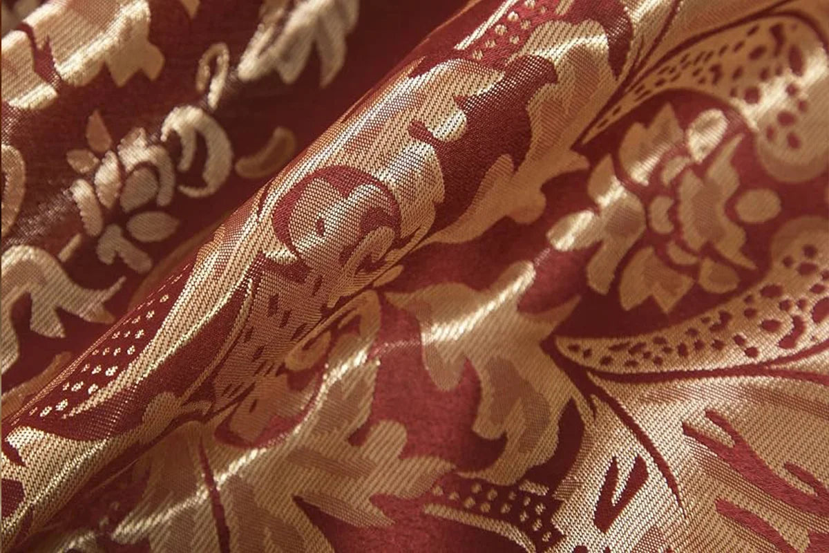 A close-up sukunj banarasi saree